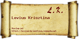 Levius Krisztina névjegykártya